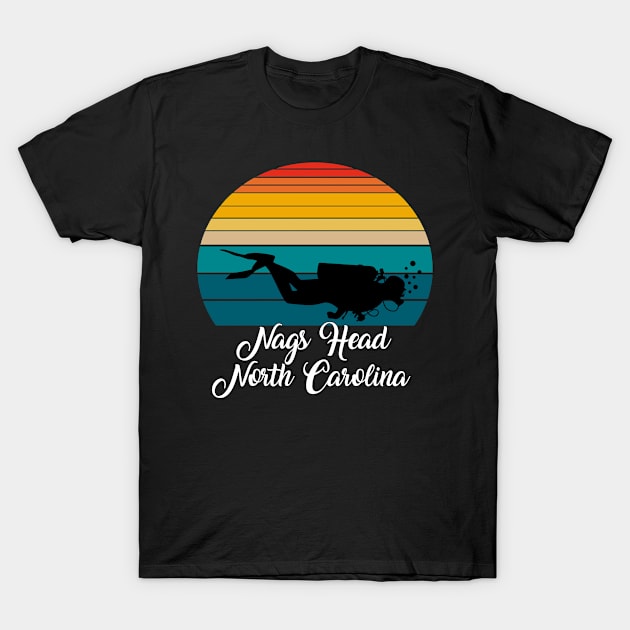 Nags Head North Carolina Diving T-Shirt by Kerlem